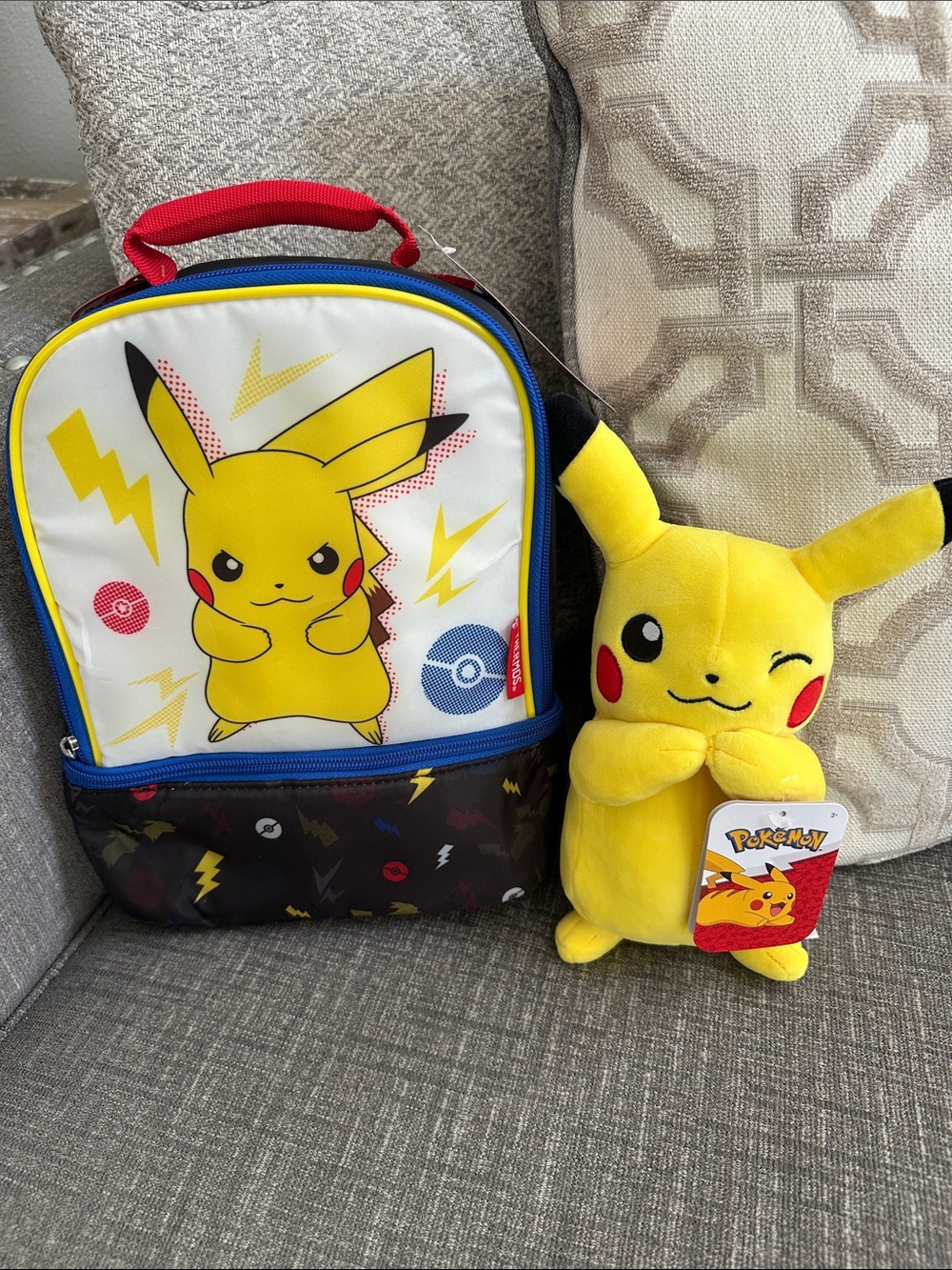Pikachu Thermos Insulated Lunchbox with Pikachu Plush